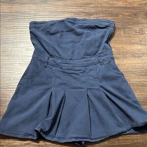 Elegant Strapless Navy Dress
